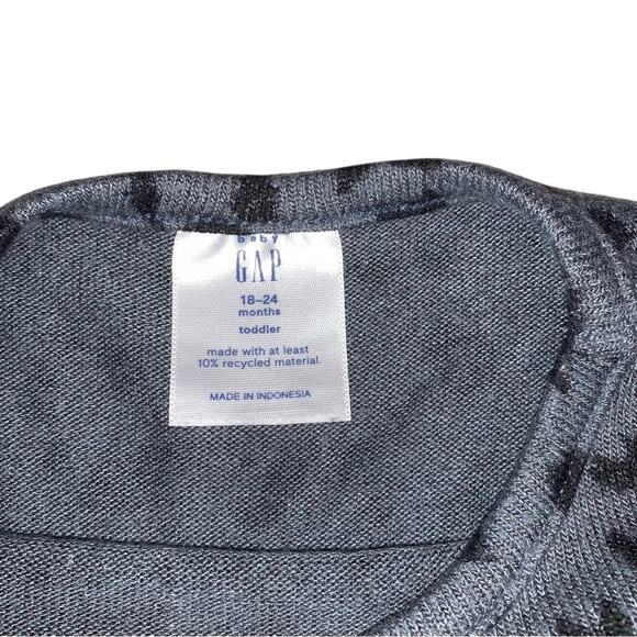 GAP Charcoal Black Leopard Print Long Sleeve Dress - Picture 4 of 8